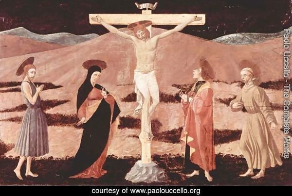 Christ on the cross, Mary, St. John the Baptist, St. John the Evangelist and St. Francis
