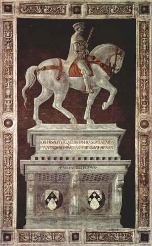 Painted statue of Giovanni Acuto (John Hawkwood)